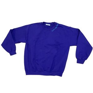 Park Barrett Women's Lg Purple Westhampton Beach Embroidered Crewneck Sweatshirt